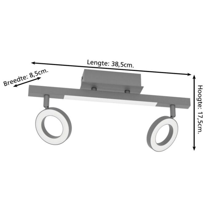 Aluminiowy nowoczesny spot sufitowy czarny, Madelinde, 3,2W, 3000K LED