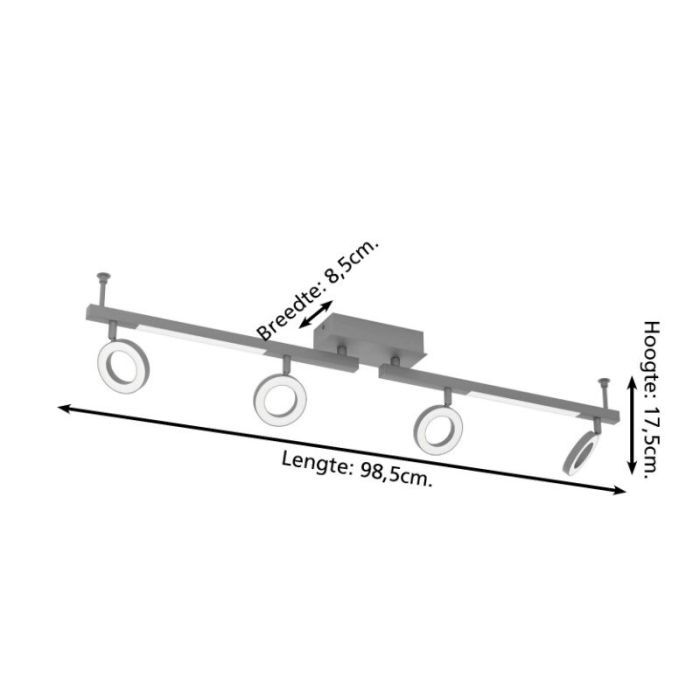 Aluminiowy nowoczesny spot sufitowy czarny, Madelinde, 3,2W, 3000K LED
