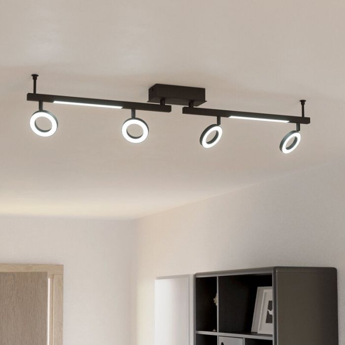 Aluminiowy nowoczesny spot sufitowy czarny, Madelinde, 3,2W, 3000K LED
