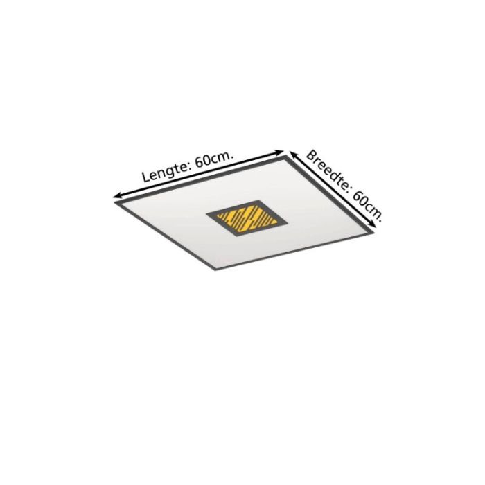 Aluminiowa nowoczesna lampa sufitowa czarna, Vinesh, 36W, regulowana ciepła do zimnej bieli LED, ściemniana w 3 krokach