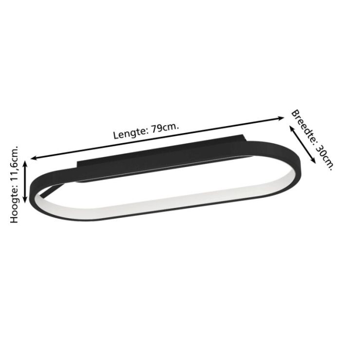Aluminiowa nowoczesna lampa sufitowa czarna, Maira, 27W, 3000K LED, ściemniana w 3 krokach