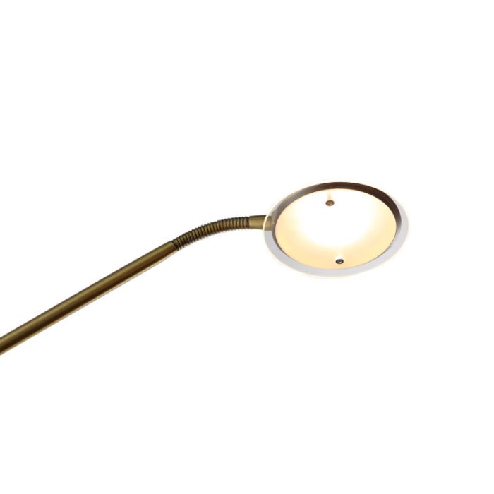 Nowoczesna lampa do czytania stojąca mosiądz, Salvador, 5W, 3000K LED, z przełącznik