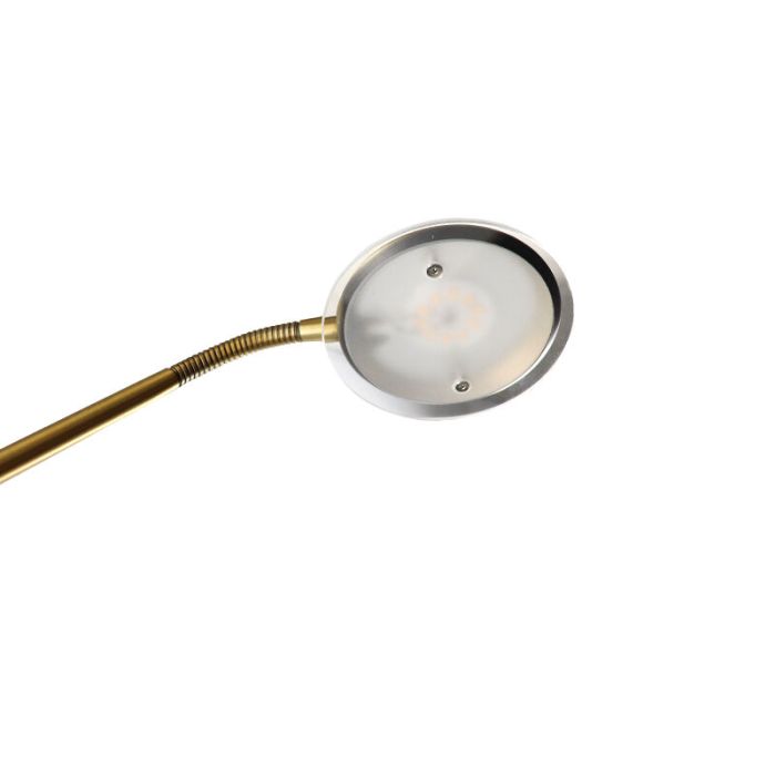 Nowoczesna lampa do czytania stojąca mosiądz, Salvador, 5W, 3000K LED, z przełącznik