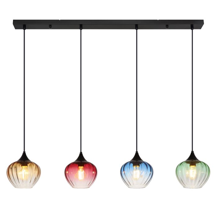 Szklana design lampa wisząca nad stół do jadalni wielokolorowa, Herm