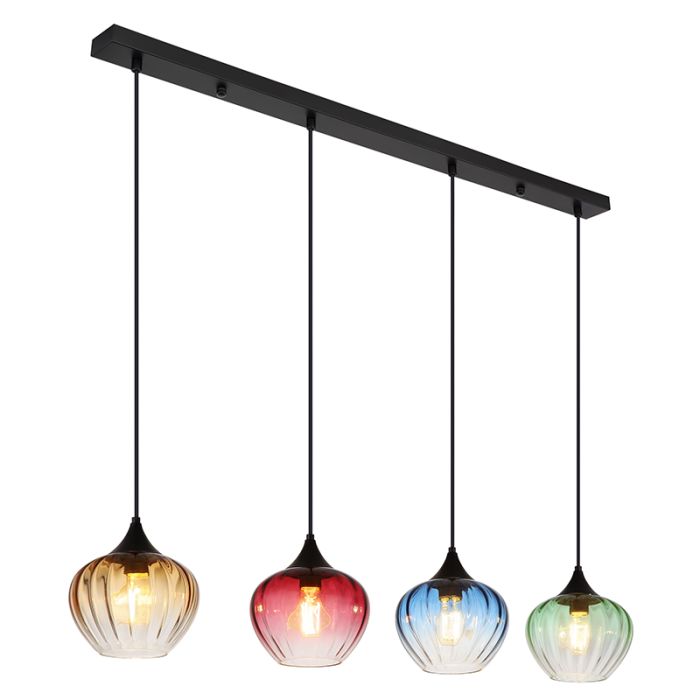 Szklana design lampa wisząca nad stół do jadalni wielokolorowa, Herm