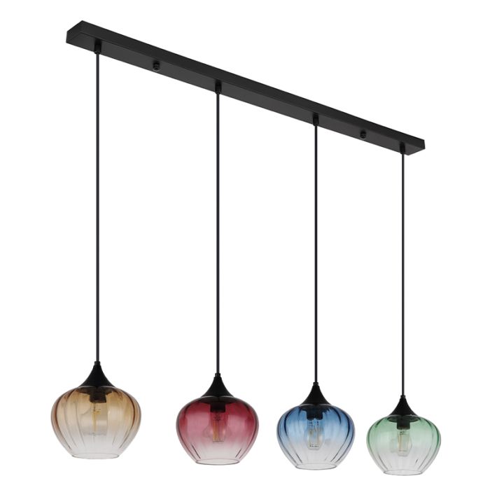 Szklana design lampa wisząca nad stół do jadalni wielokolorowa, Herm