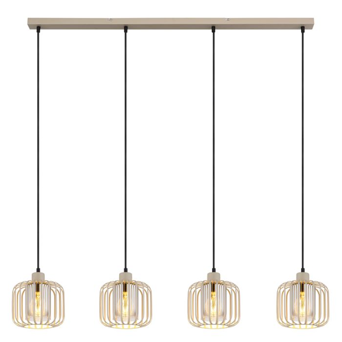 Metalowa industrialna lampa wisząca nad stół do jadalni beżowa, Jolanda