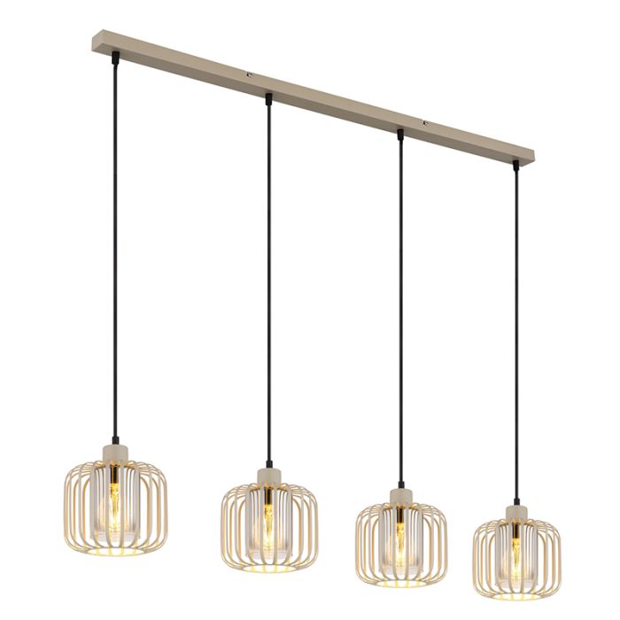 Metalowa industrialna lampa wisząca nad stół do jadalni beżowa, Jolanda