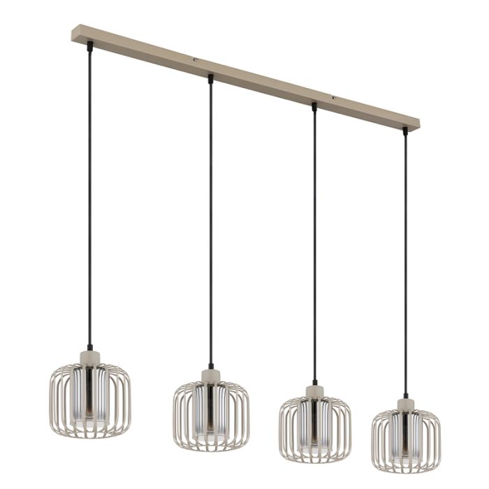 Metalowa industrialna lampa wisząca nad stół do jadalni beżowa, Jolanda