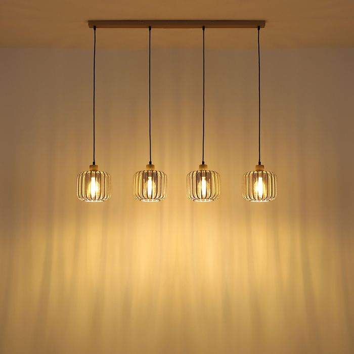 Metalowa industrialna lampa wisząca nad stół do jadalni beżowa, Jolanda