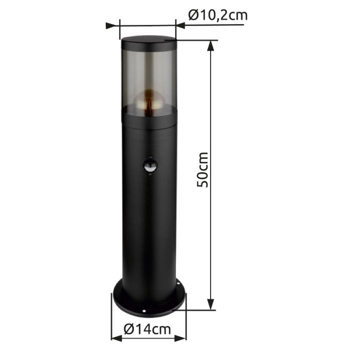 Stal Nierdzewna nowoczesna lampa zewnętrzna czarna, Lambert, IP44