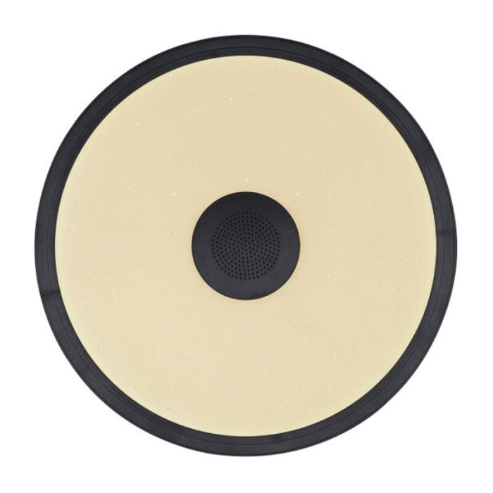 Plastikowy nowoczesny plafon sufitowy czarny, Musica, 18W, regulowany kolor LED, IP44, z pilot