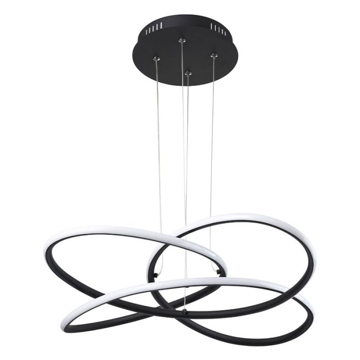 Plastikowa nowoczesna lampa wisząca czarna, Polina, 30W, 3000K LED