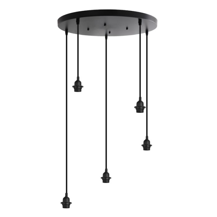 Aluminiowa lampa wisząca bez abażur czarna, Rika