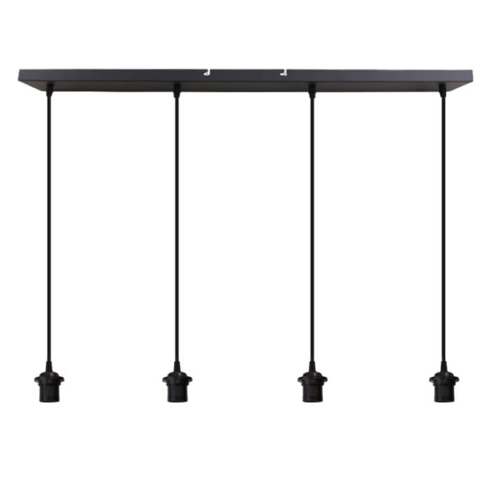 Aluminiowa lampa wisząca bez abażur czarna, Rika