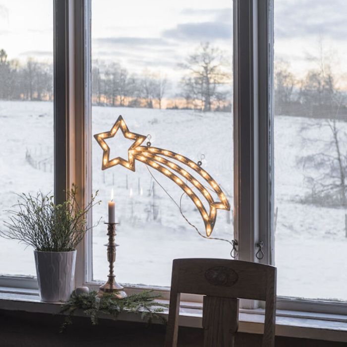 Świąteczna sylwetka LED gwiazda, dwustronnie oświetlona 35 diodami LED