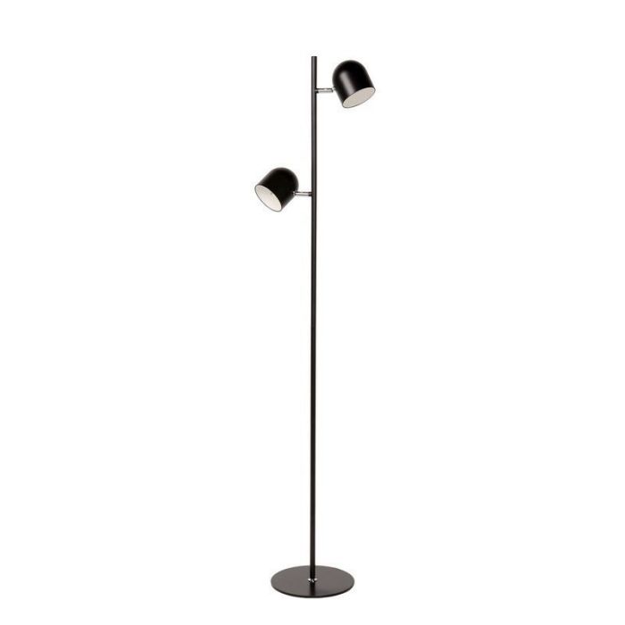 Czarna lampa stojąca nowoczesna, Skanska, 5W, 2700K LED, z dotykowy ściemniacz