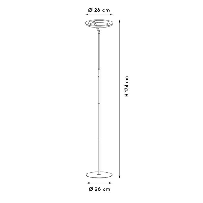 Czarna lampa stojąca nowoczesna, Celeste, 21W, 2700K LED, z dotykowy ściemniacz
