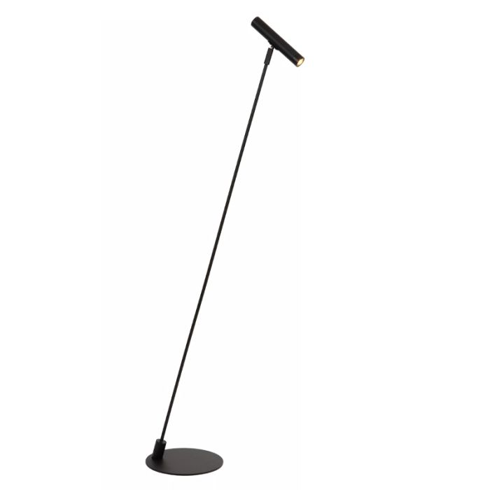 Czarna lampa stojąca nowoczesna, Alec, z przełącznik