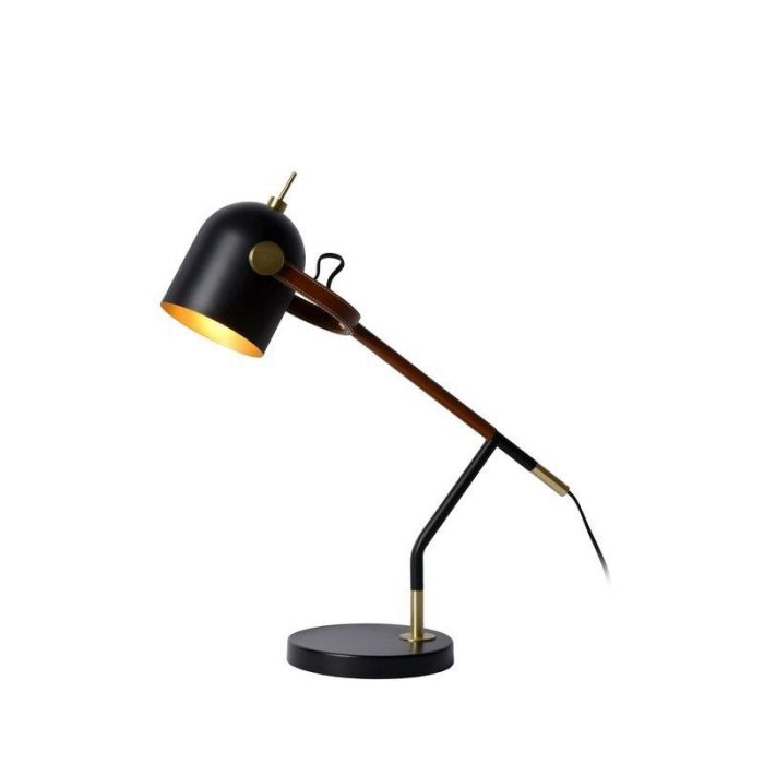 Brązowa lampa biurkowa retro, Waylon, z przełącznik