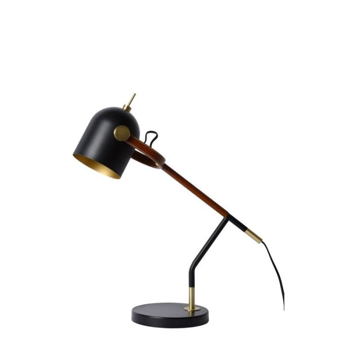 Brązowa lampa biurkowa retro, Waylon, z przełącznik