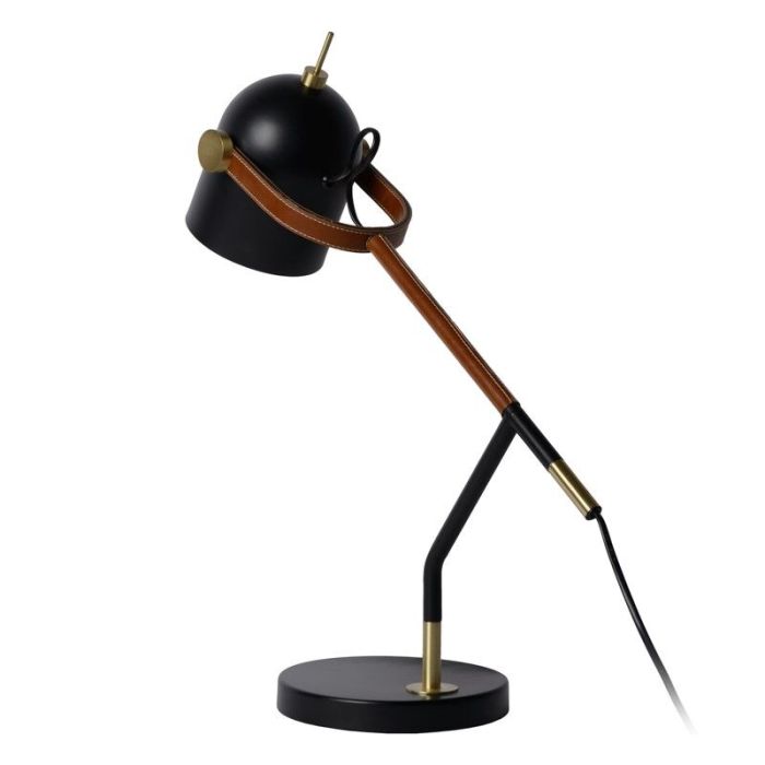 Brązowa lampa biurkowa retro, Waylon, z przełącznik