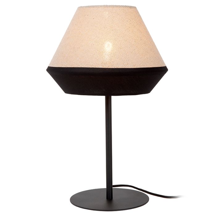 Beżowa lampa stołowa nowoczesna, Kala, z przełącznik