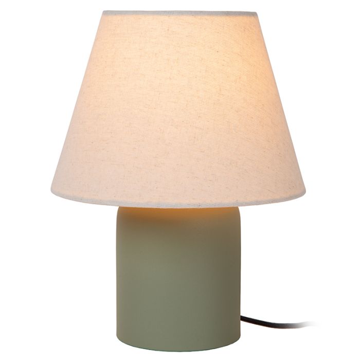 Ceramiczna lampa stołowa zielona, Macia, z przełącznik