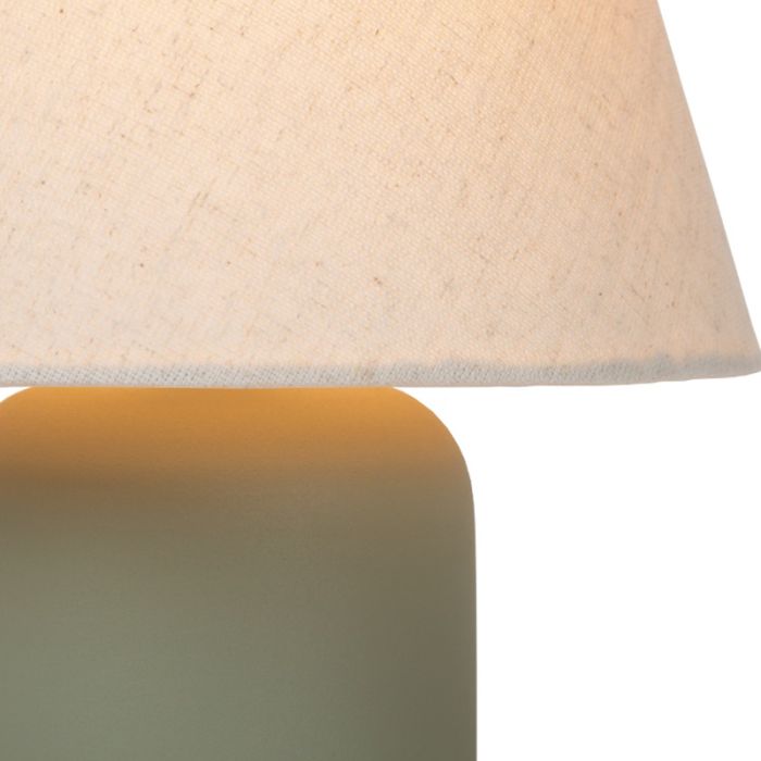 Ceramiczna lampa stołowa zielona, Macia, z przełącznik