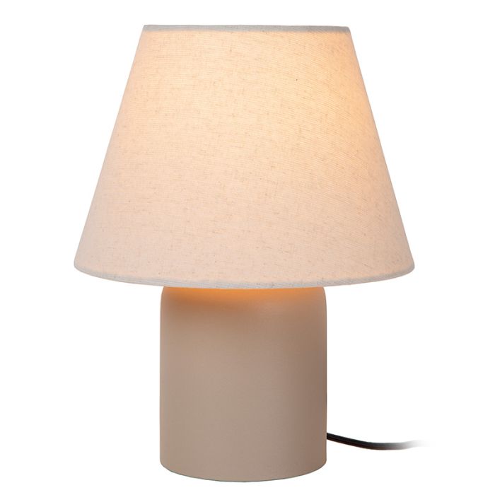 Ceramiczna lampa stołowa beżowa, Macia, z przełącznik