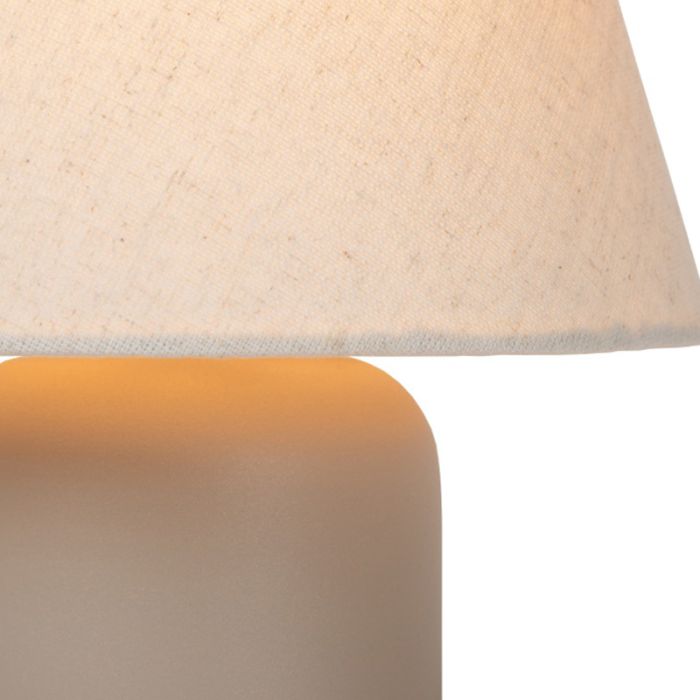 Ceramiczna lampa stołowa beżowa, Macia, z przełącznik