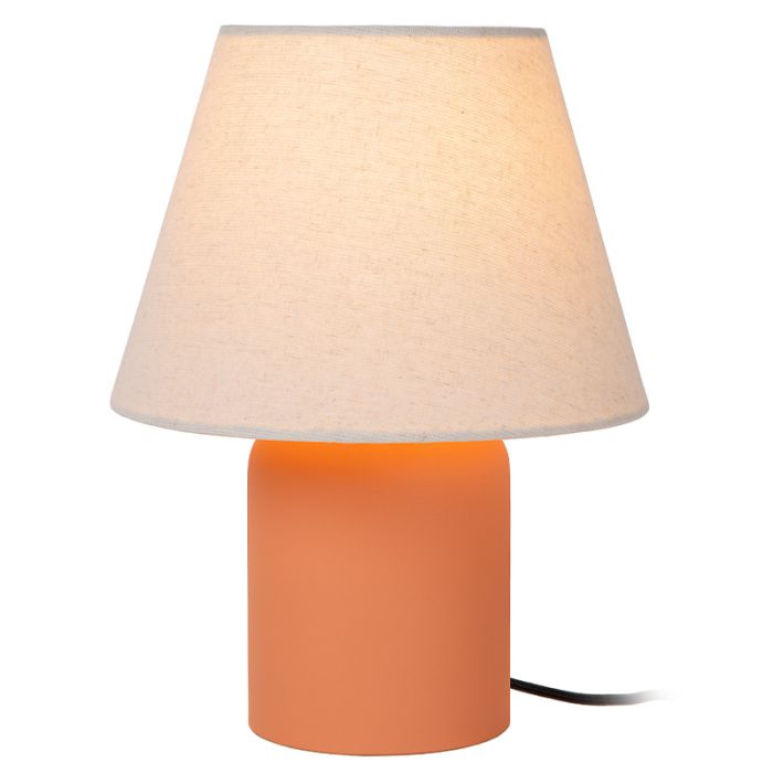 Ceramiczna lampa stołowa pomarańczowa, Macia, z przełącznik
