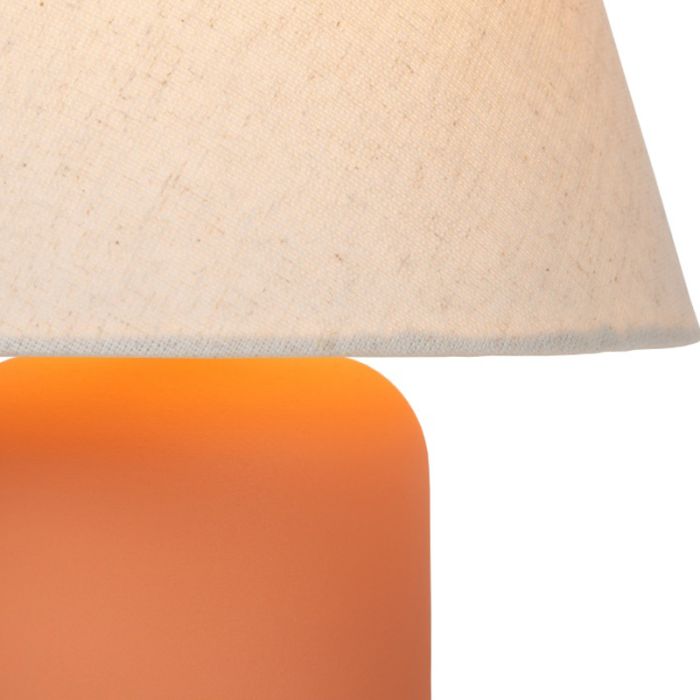 Ceramiczna lampa stołowa pomarańczowa, Macia, z przełącznik