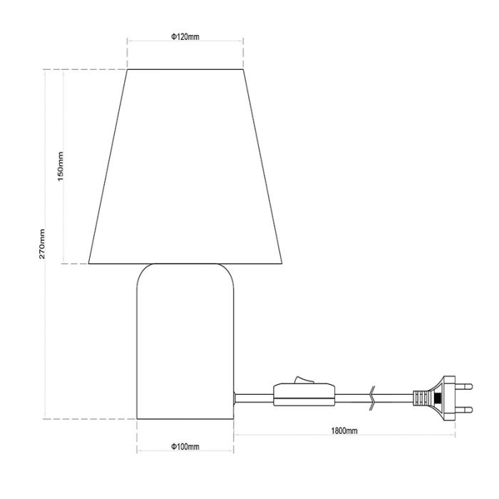 Ceramiczna lampa stołowa pomarańczowa, Macia, z przełącznik