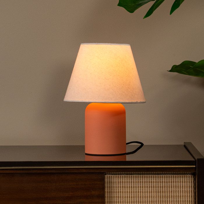 Ceramiczna lampa stołowa pomarańczowa, Macia, z przełącznik