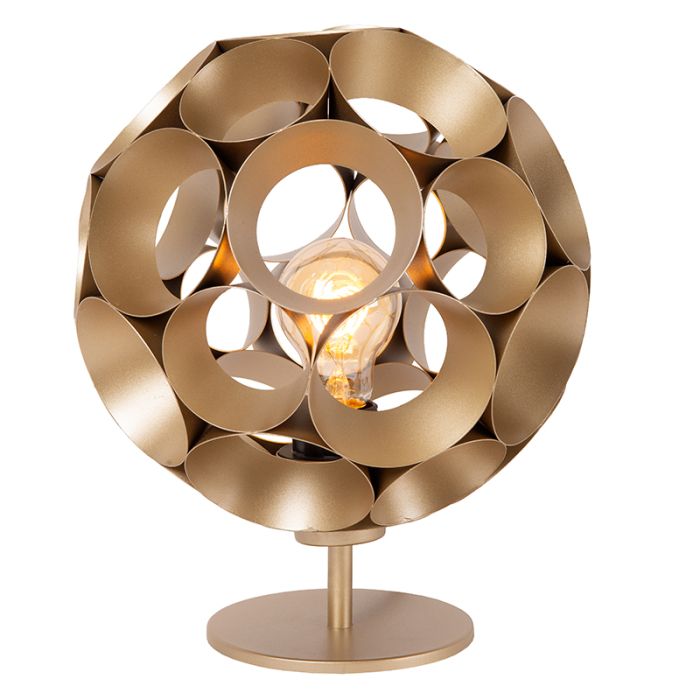 Złota lampa stołowa nowoczesna, Hannelore