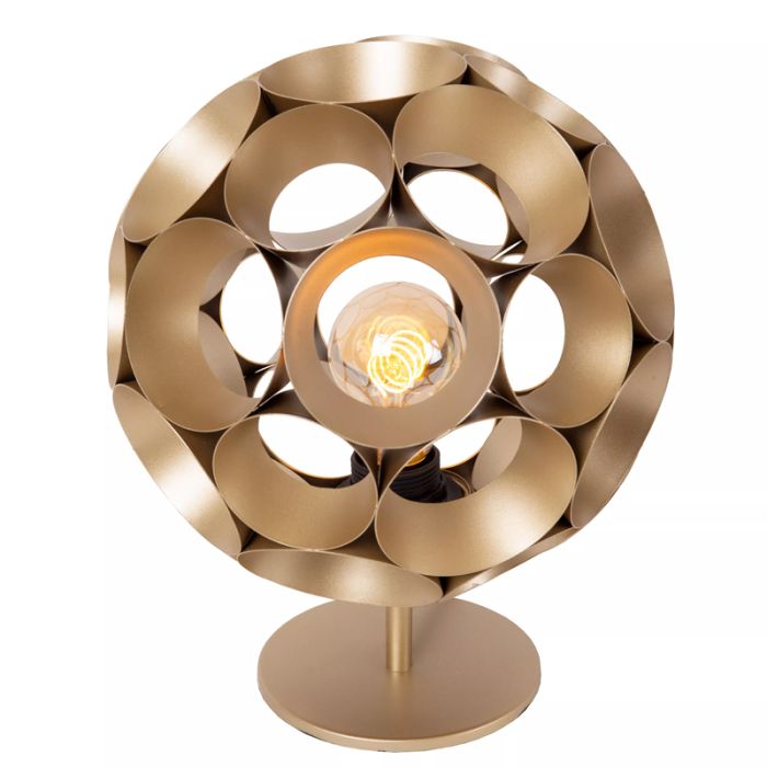 Złota lampa stołowa nowoczesna, Hannelore