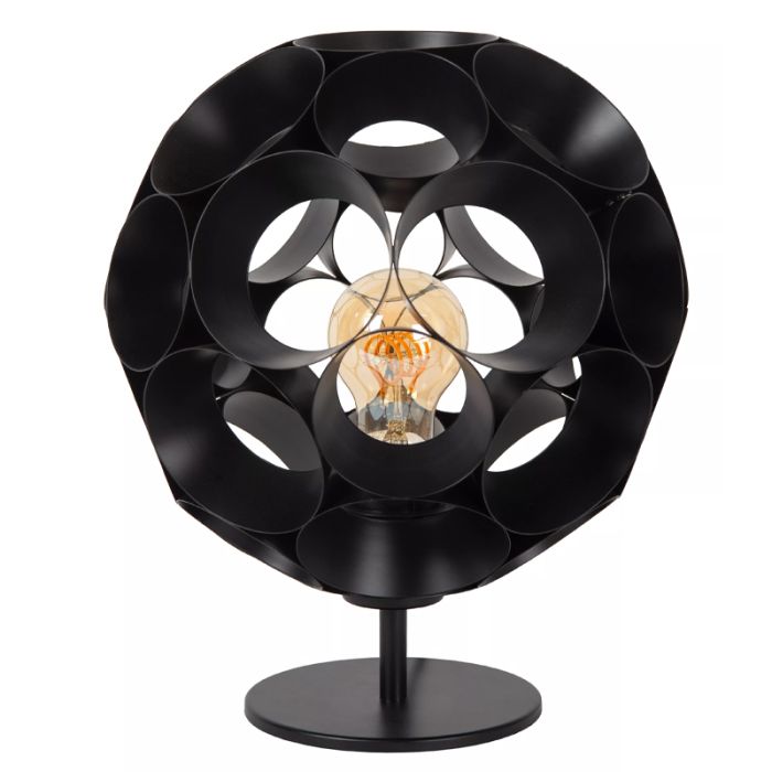 Czarna lampa stołowa nowoczesna, Hannelore