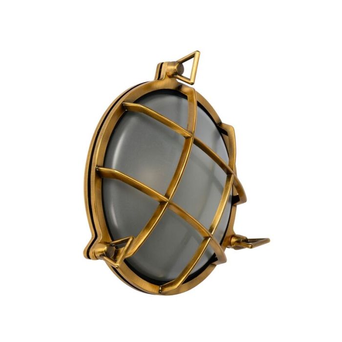 Złota lampa zewnętrzna retro, Dudley, IP65