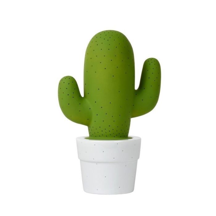 Ceramiczna lampa stołowa zielona, Cactus, z przełącznik