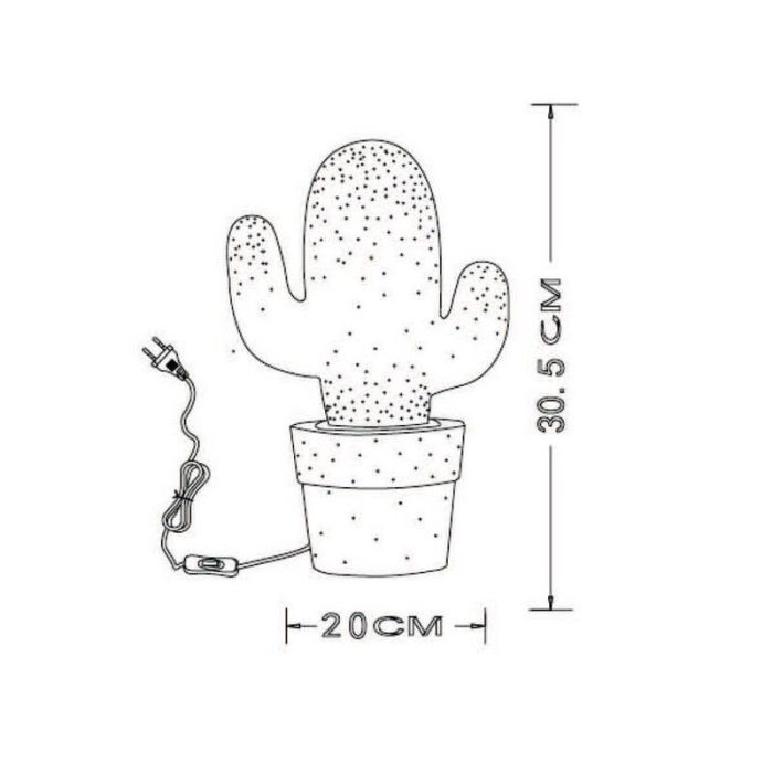 Ceramiczna lampa stołowa zielona, Cactus, z przełącznik