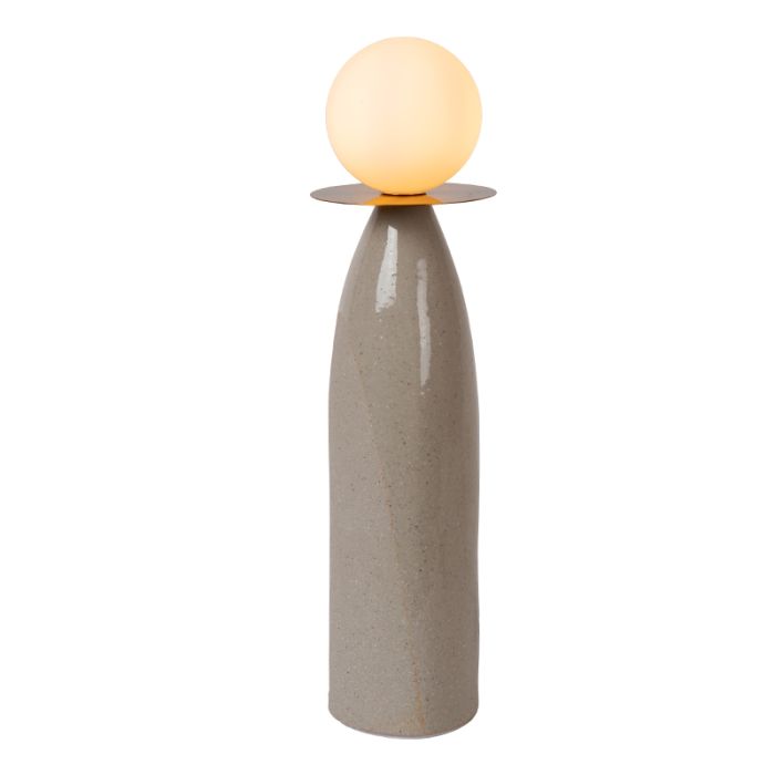 Ceramiczna lampa stołowa szara, Figaro, z przełącznik