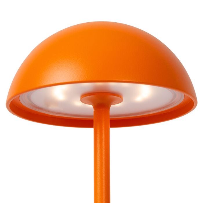 Pomarańczowa lampa stołowa ogrodowa retro, Joy, 1,5W, 3000K LED, IP54, z dotykowy ściemniacz