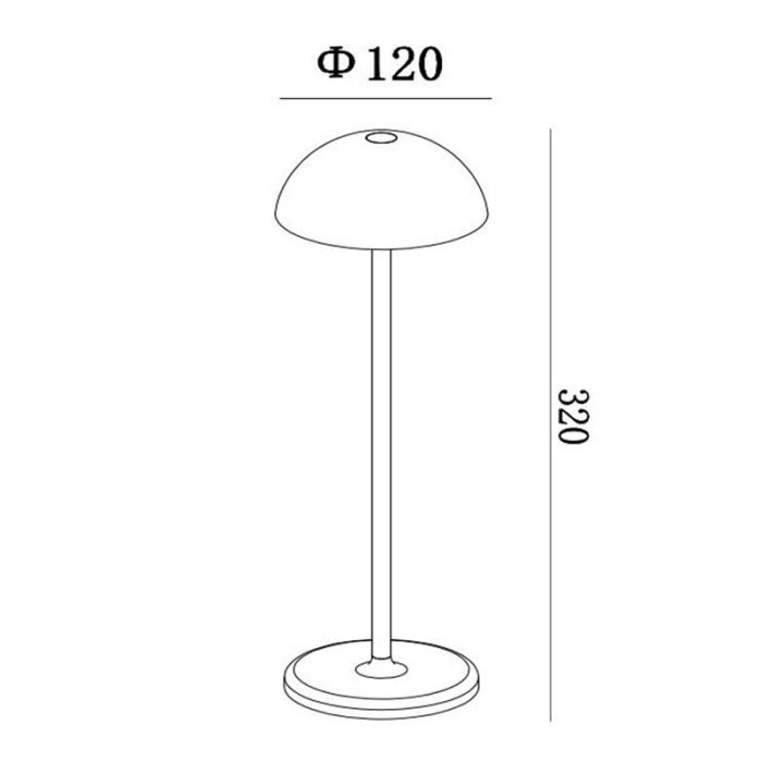 Pomarańczowa lampa stołowa ogrodowa retro, Joy, 1,5W, 3000K LED, IP54, z dotykowy ściemniacz