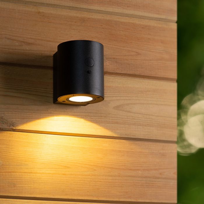 Czarny kinkiet solarny zewnętrzny nowoczesny, Perth, 1W, 2850K LED, IP65