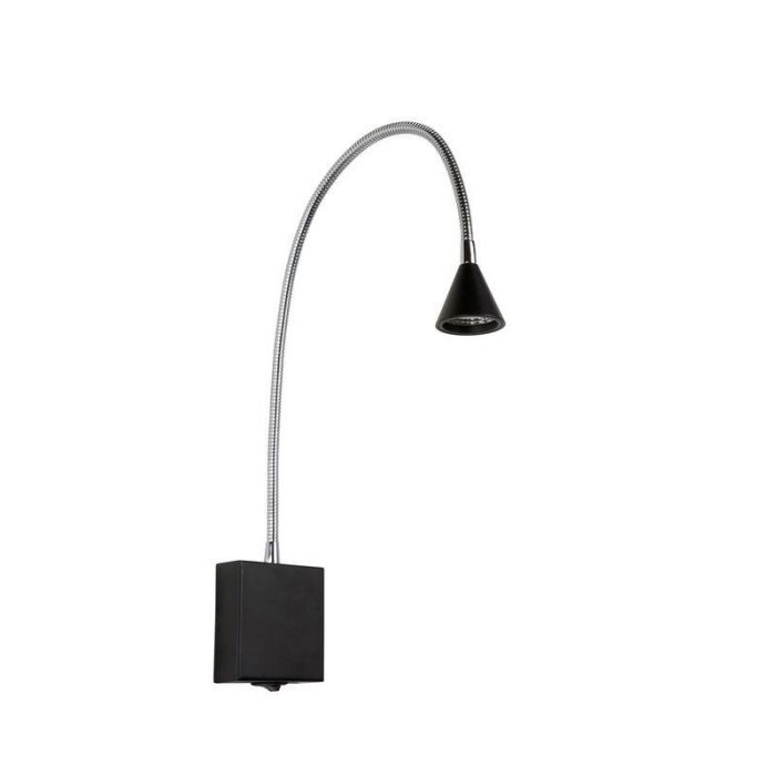 Czarny kinkiet nowoczesny, Buddy, 3W, 4000K LED, z przełącznik