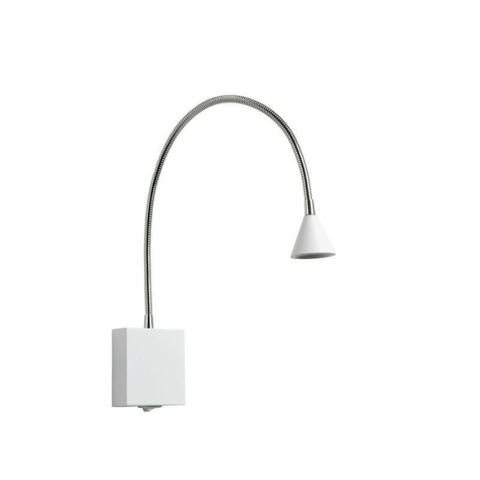 Biały kinkiet nowoczesny, Buddy, 3W, 4000K LED, z przełącznik