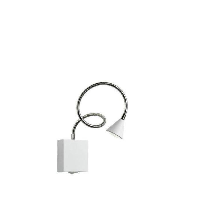 Biały kinkiet nowoczesny, Buddy, 3W, 4000K LED, z przełącznik