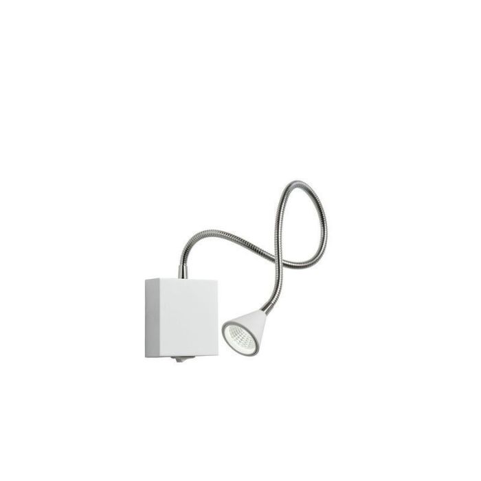 Biały kinkiet nowoczesny, Buddy, 3W, 4000K LED, z przełącznik