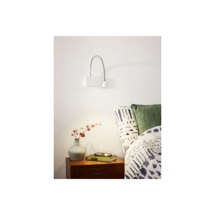 Biały kinkiet nowoczesny, Buddy, 3W, 4000K LED, z przełącznik